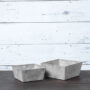 Ella Low Square Planter 10″ – Artstone Grey